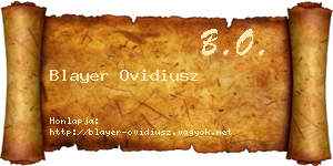 Blayer Ovidiusz névjegykártya